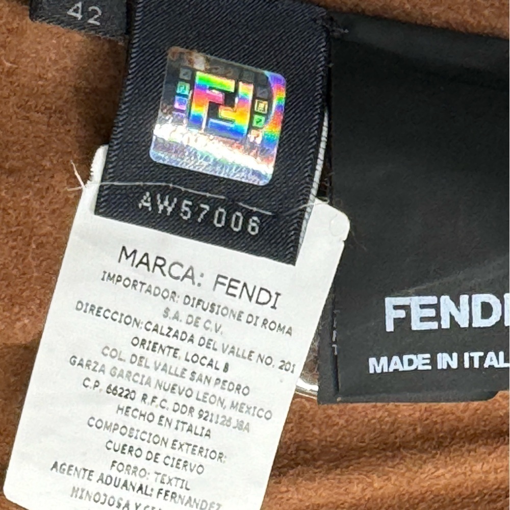 Fendi Selleria Brown Leather Women's Jacket - Italian Luxury and Timeless Style - Picture 5 of 8